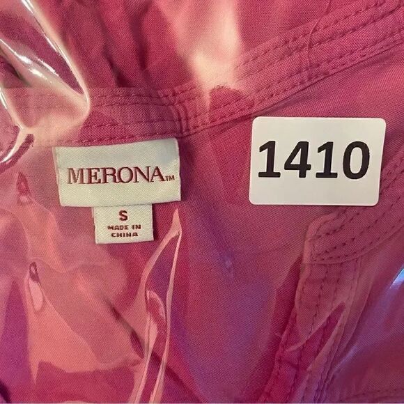 Merona Roll-Up Long Sleeves V-Neck Button Up Modal Blend Women Top SZ S #1410 - Picture 4 of 5